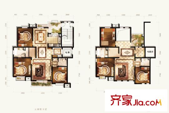 五矿・铭品A-W7户型 3室2厅2卫1厨