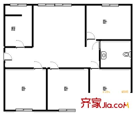 大雄秋盛居户型图户型图 4室1厅1卫1厨