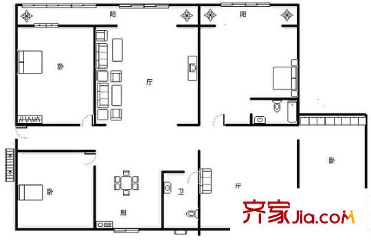 溫泉花園 4室 戶(hù)型圖