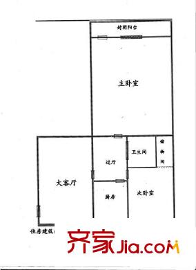 会城门小区 2室 户型图