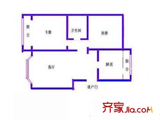 常青园户型图户型图 2室1厅1卫1厨