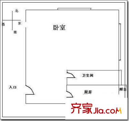 常青园户型图户型图 1室1卫1厨