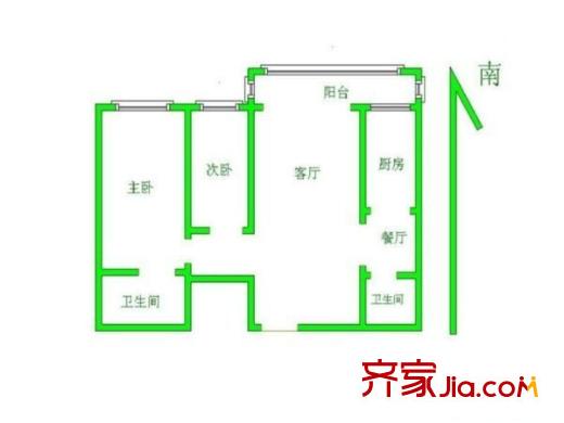 天通苑北二區(qū) 2室 戶型圖