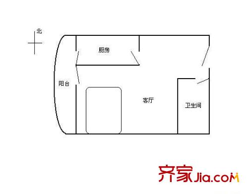 富贵园四区户型图户型图 1室1厅1卫1厨
