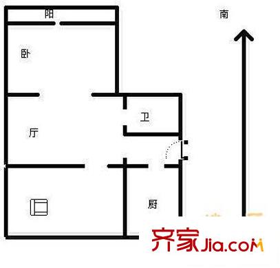 裕祥花园 1室 户型图