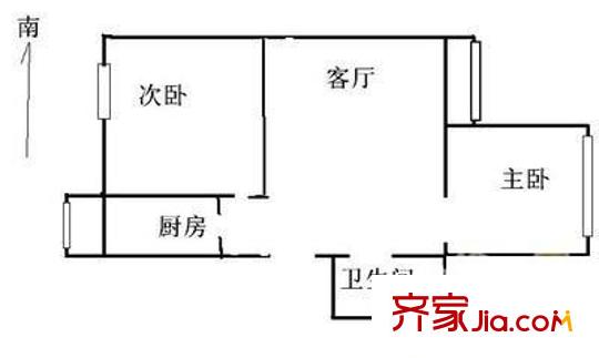 望园西里户型图户型图 2室1厅1卫1厨