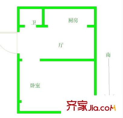 南環(huán)里 1室 戶型圖