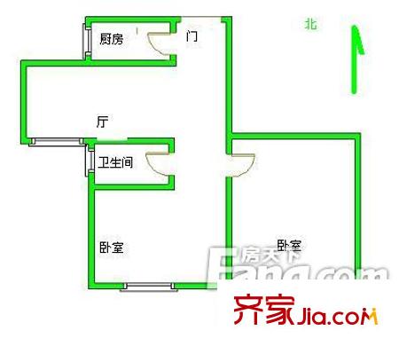 芳星园三区户型图2室户型图 2室1厅1卫1厨