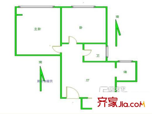 芳星园三区户型图2室户型图 2室1厅1卫1厨