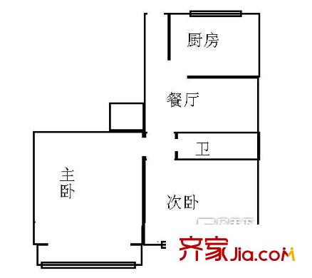 芳星园三区户型图2室户型图 2室1厅1卫1厨
