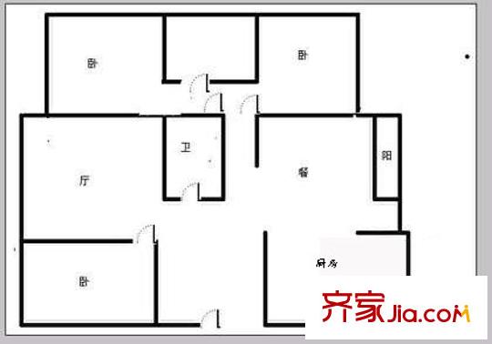 丽园A区户型图户型图 3室2厅2卫1厨