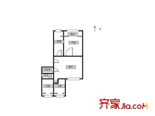 上地西里 3室 户型图