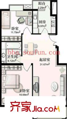 上海沙龙 2室 A1户型