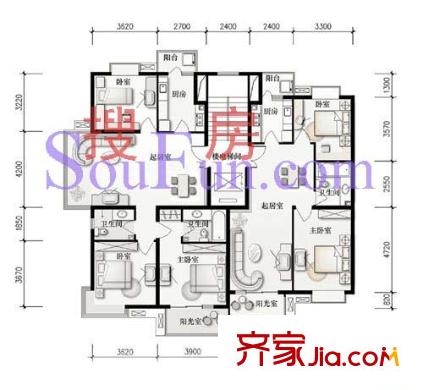 上海沙龙 3室 户型图
