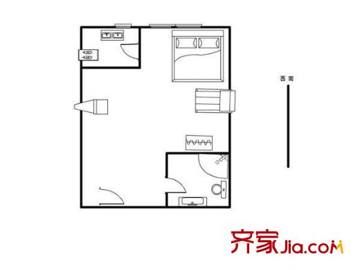 上海沙龙 1室 户型图