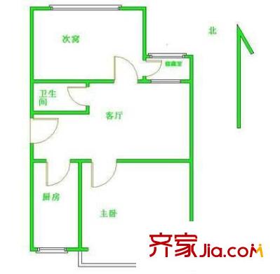 建欣苑一里户型图2室户型图 2室1厅1卫1厨