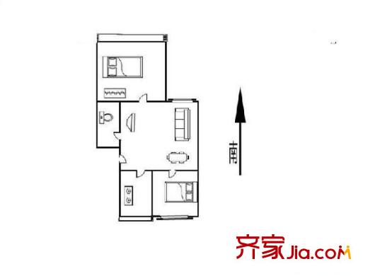 風雅園三區(qū) 2室 戶型圖