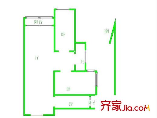 風雅園三區(qū) 2室 戶型圖