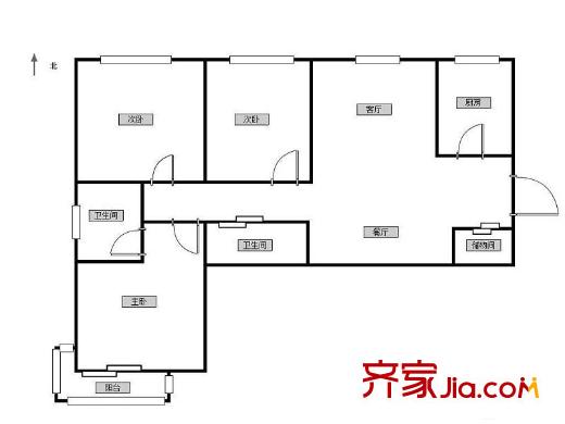 曙光花园望山园 3室 户型图