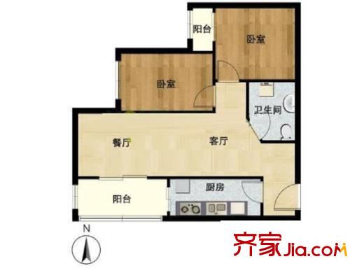 曙光花园望山园 2室 户型图