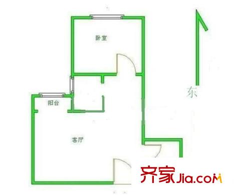 晓月苑五里户型图1室户型图 1室1厅1卫1厨