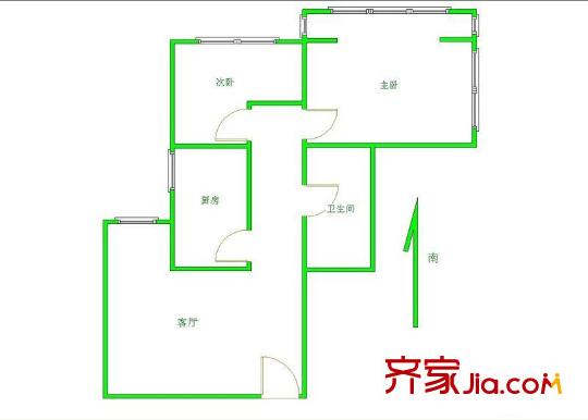 晓月苑五里 2室 户型图