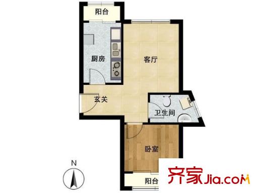 名佳花園三區(qū) 1室 戶型圖