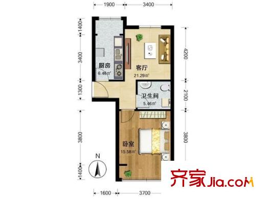 名佳花園三區(qū) 1室 戶型圖