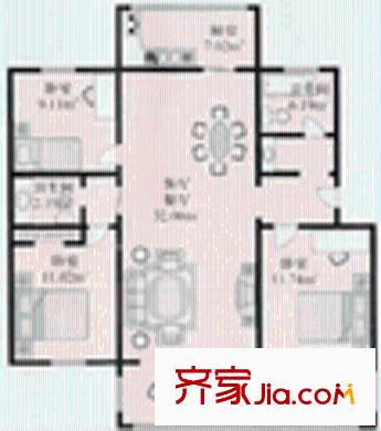 西湖新村戶(hù)型圖戶(hù)型圖 3室2廳2衛(wèi)1廚