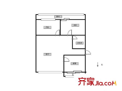 燕城苑小區(qū) 2室 戶型圖