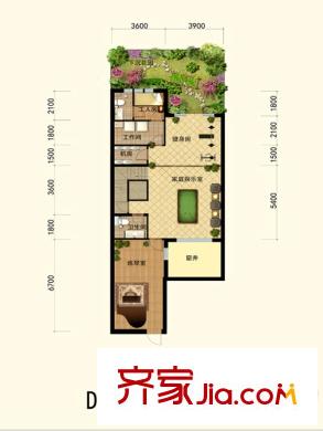 香江別墅II二期獨(dú)棟DZ1地下一層戶型 