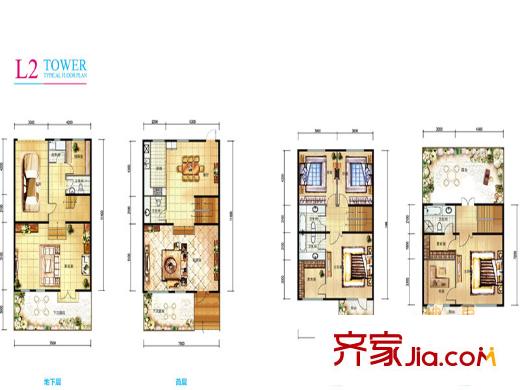 天鹅堡L2户型图 4室2厅5卫1厨