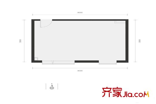 东亚尚品台湖65平一居B户型图 1室1厅1卫1厨