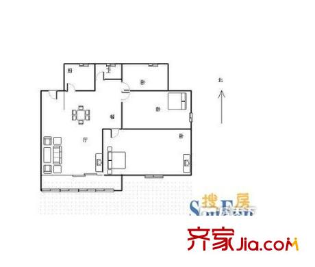 龍灣新村戶型圖三室一廳2 3室1廳1衛(wèi)1廚