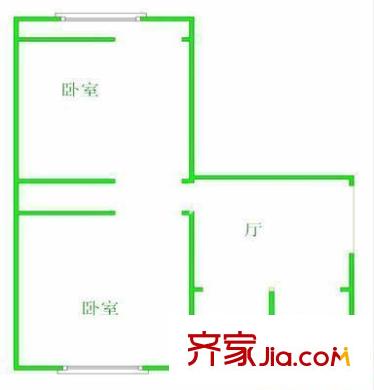 七十八號小區(qū)戶型圖2居室 2室1廳1衛(wèi)1廚