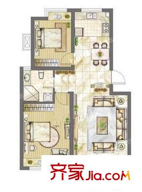 和風(fēng)麗園 2室2廳1衛(wèi)1廚 戶型圖