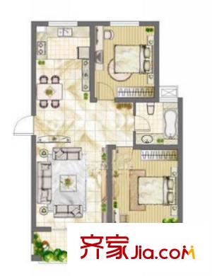 和風(fēng)麗園 3室2廳1衛(wèi)1廚 戶型圖
