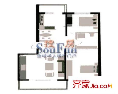天之潤花園戶型圖2室2廳1衛(wèi)1廚