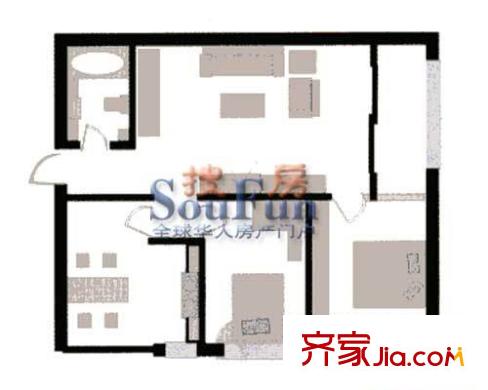 天之潤花園戶型圖2室2廳1衛(wèi)1廚