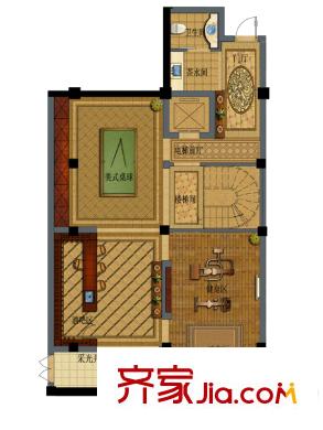 紫東名府B戶(hù)型地下層平面 4廳1衛(wèi)