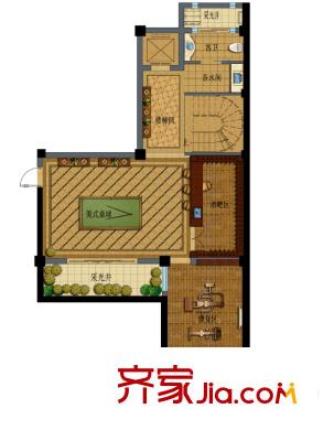 紫東名府C戶(hù)型地下層平面 4廳1衛(wèi)