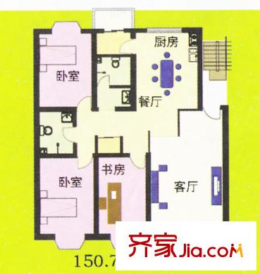 新華園戶型圖1 3室2廳2衛(wèi)1廚