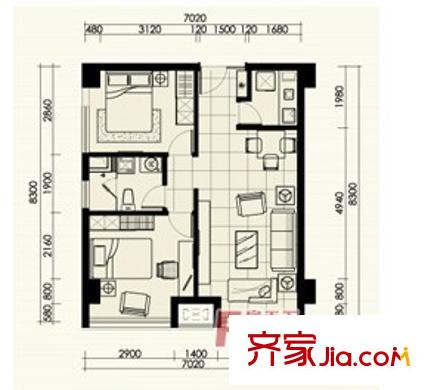 信誼新村戶型圖戶型圖10 2室1廳1衛(wèi)1廚