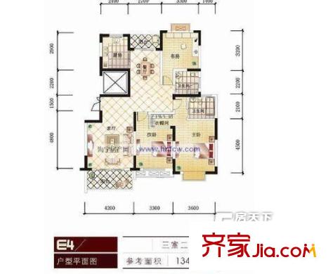 怡景苑三室兩廳兩衛(wèi)134平