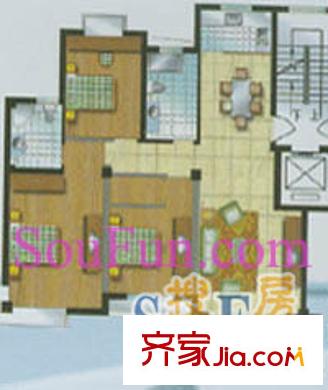 新隆藍天公寓戶型圖3室2廳2衛(wèi)1廚
