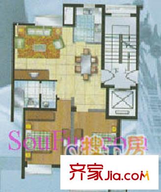 新隆藍天公寓戶型圖2室2廳1衛(wèi)1廚
