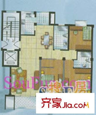 新隆藍天公寓戶型圖3室2廳2衛(wèi)1廚