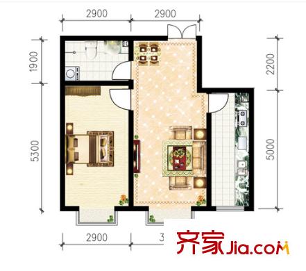 天順公寓戶型圖一室 
