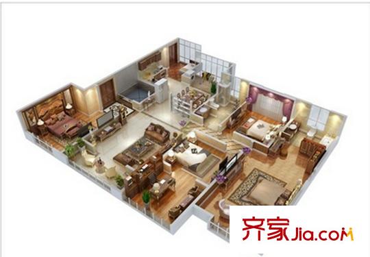 天順公寓戶型圖五室 