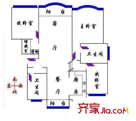 都市芳園戶型圖三室戶型圖 